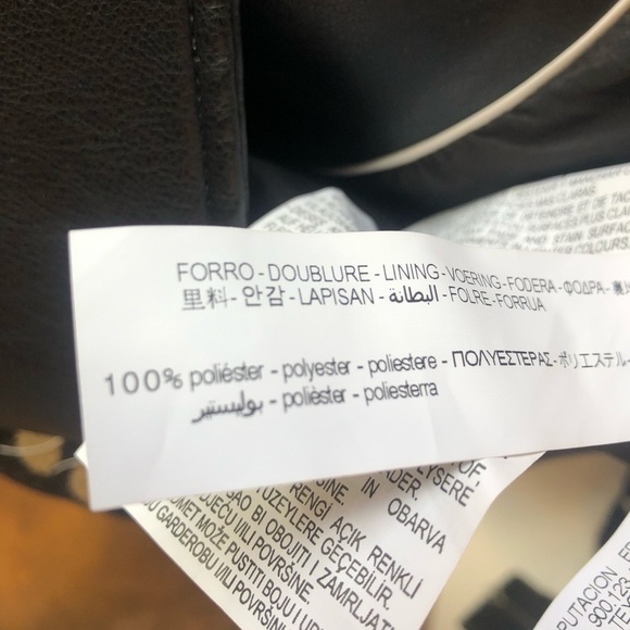 NWT ZARA Black Vegan Leather Moto/BikerJacket Belted Silver Zipper Accents XS - Picture 8 of 8